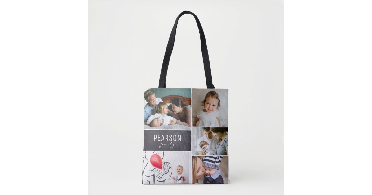 Personalized Family photo Collage special message Tote Bag | Zazzle