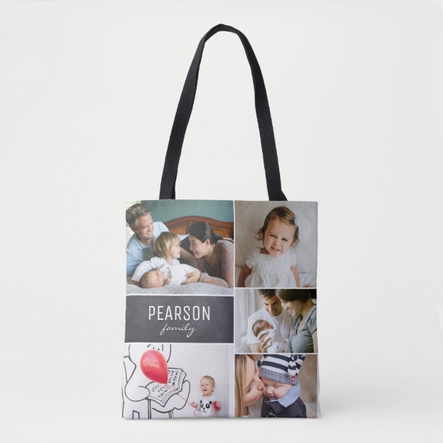 Personalized Family photo Collage special message Tote Bag (Front)