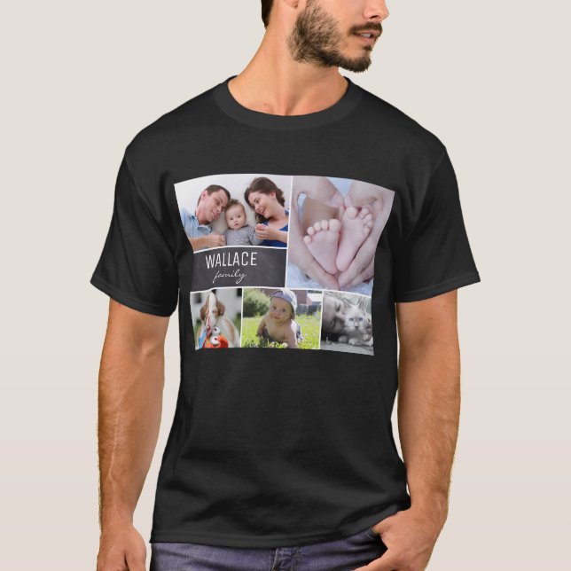 Personalized Family Photo Collage T-Shirt (Front)