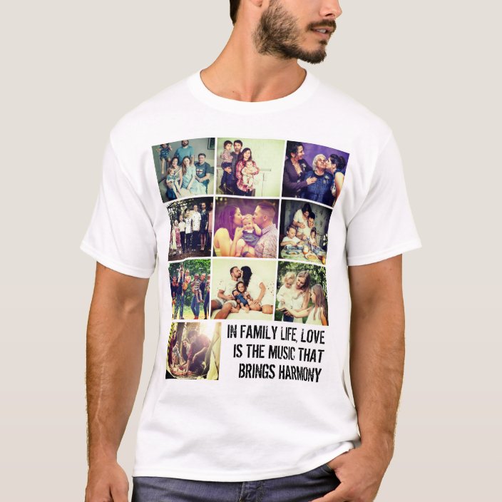 Personalized family photo collage T-Shirt | Zazzle.com