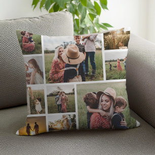 Personalized Family Photo Collage Throw Pillow