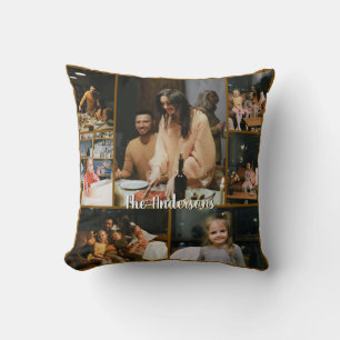 Personalized Family Photo Collage Throw Pillow
