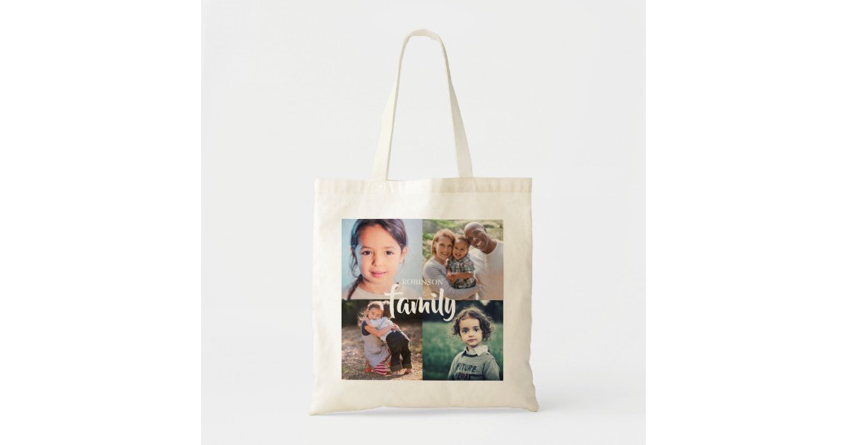 Personalized Photo Collage Canvas Tote Bags