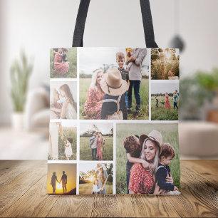 Personalized Family Photo Collage Tote Bag