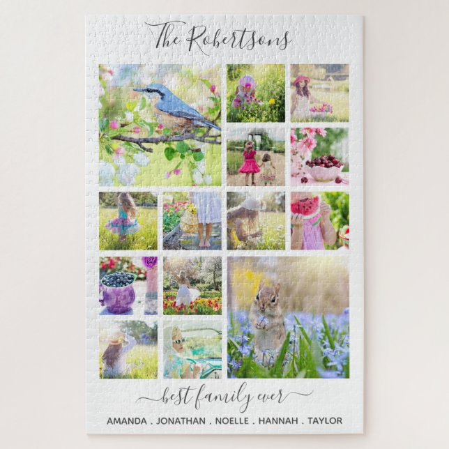 Personalized Family Photo Collage Unique Huge Jigsaw Puzzle (Vertical)