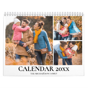 Personalized Family Photo Collage Watercolor Calendar