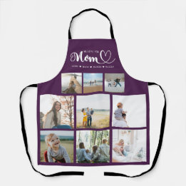 Personalized Family Photo Collage We Love You Mom Apron
