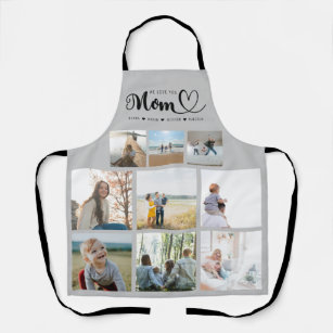 Personalized Family Photo Collage We Love You Mom Apron