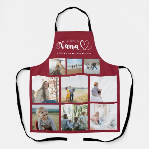 Personalized Family Photo Collage We Love You Nana Apron