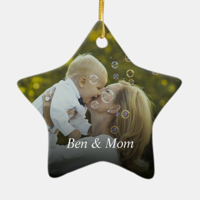 Personalized Family Photo Create Your Own Ceramic Ornament (Back)