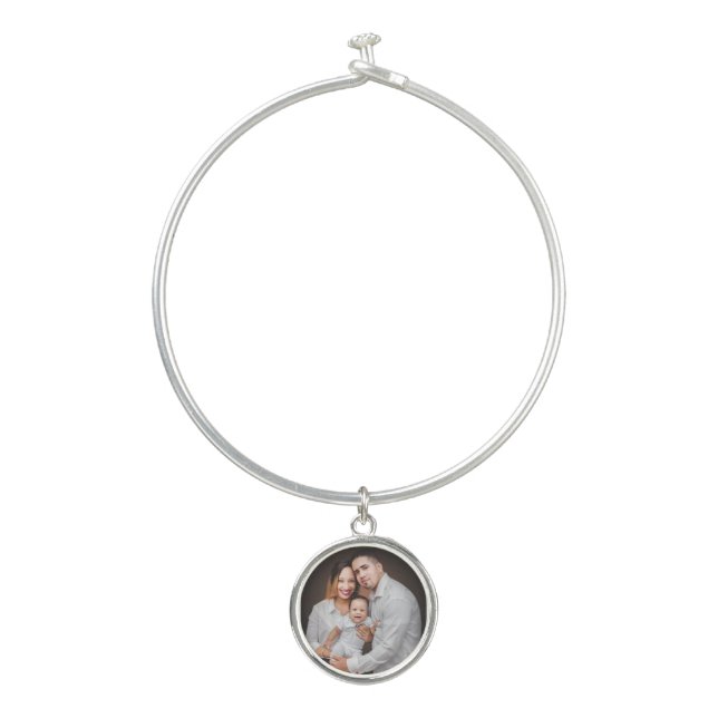 Personalized Family Photo Custom     Bangle Bracelet (Front)