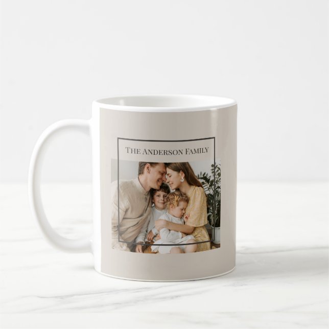 Personalized Family Photo | Custom Family Name  Coffee Mug (Left)