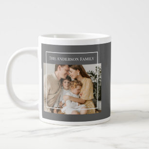 Personalized Family Photo   Custom Family Name  Giant Coffee Mug