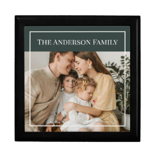 Personalized Family Photo   Custom Family Name  Gift Box