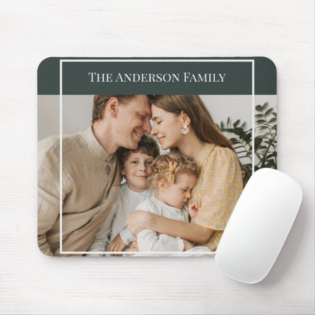 Personalized Family Photo | Custom Family Name  Mouse Pad (With Mouse)