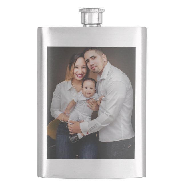Personalized Family Photo Custom Flask (Front)