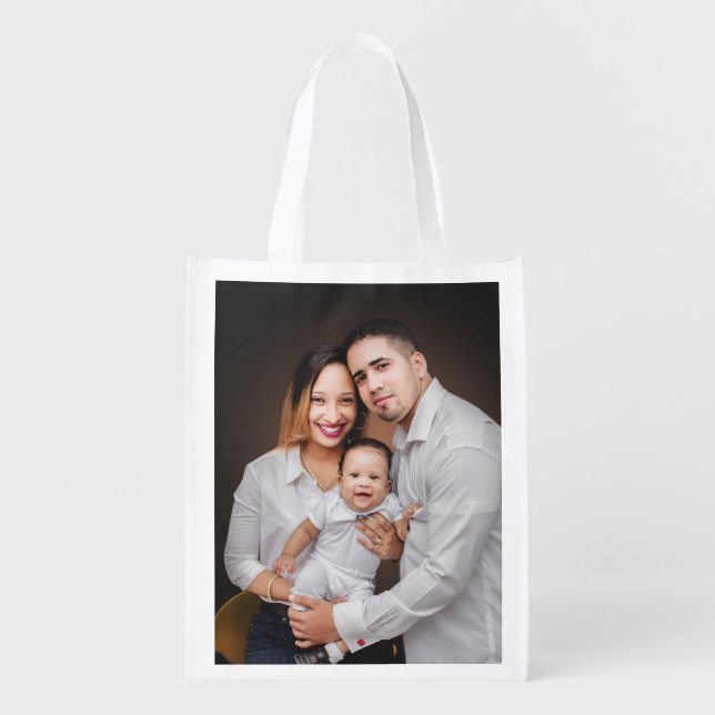 Personalized Family Photo Custom Grocery Bag (Front)