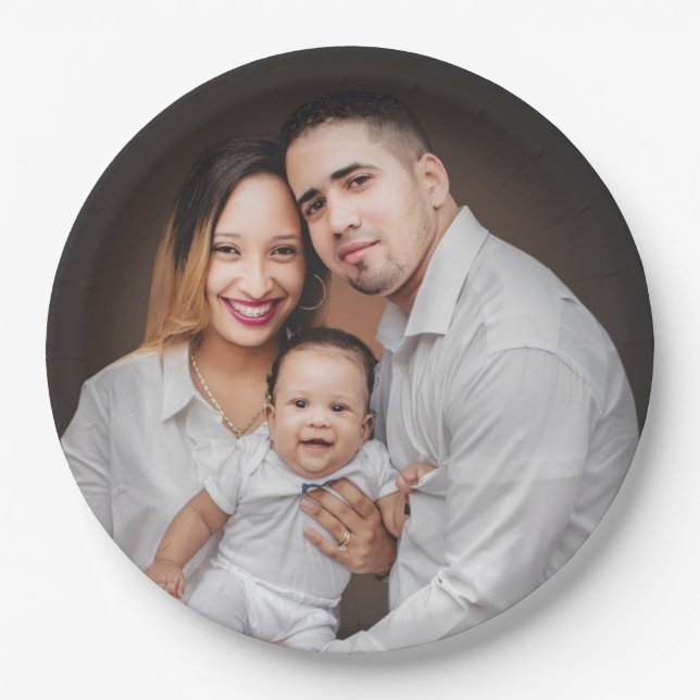 Personalized Family Photo Custom Paper Plates (Front)