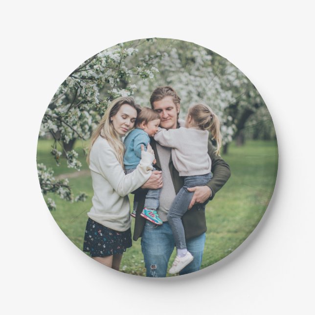 Personalized Family Photo Custom Paper Plates (Front)