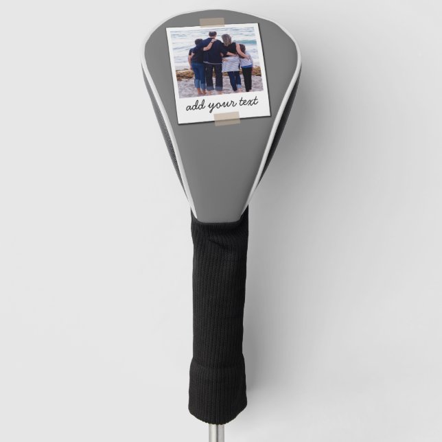 Personalized Family Photo & Custom Text Golf Head Cover (Front)