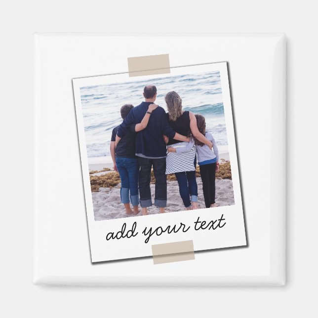 Personalized Family Photo & Custom Text Magnet (Front)