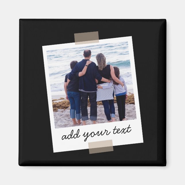 Personalized Family Photo & Custom Text Magnet (Front)