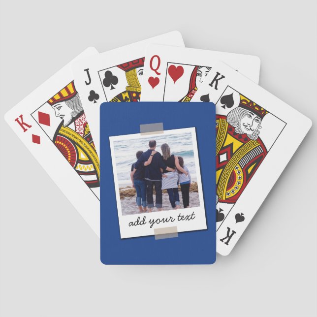 Personalized Family Photo & Custom Text Poker Cards (Back)