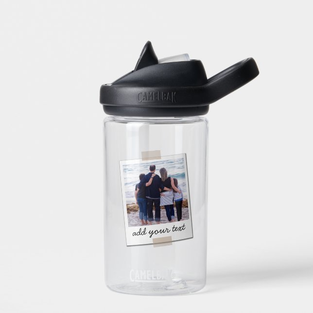 Personalized Family Photo & Custom Text   Water Bottle (Left)