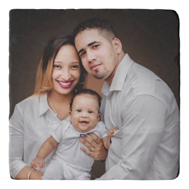 Personalized Family Photo Custom Trivet (Front)
