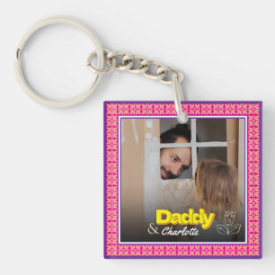 Personalized Family Photo – Dad Daughter-Son Image Keychain