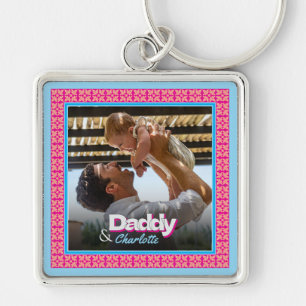 Personalized Family Photo – Dad with Daughter-Son Keychain
