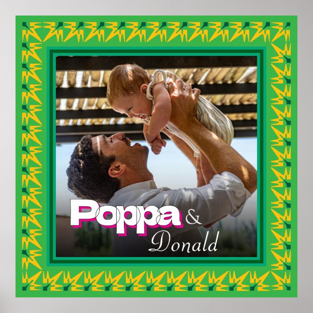 Personalized Family Photo – Dad with Daughter-Son Poster (Front)