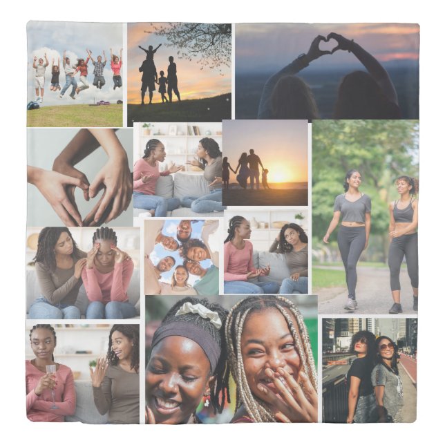 Personalized Family Photo Duvet Cover (Front)