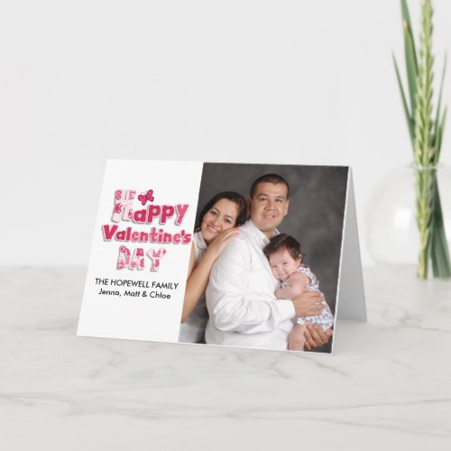 Personalized Family Photo Happy Valentine Day Card