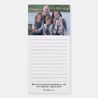 Personalized Family Photo Joshua 24:15  Magnetic Notepad