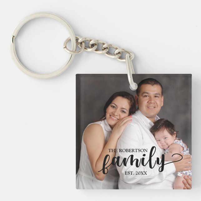 Personalized Family Photo Keychain (Front)