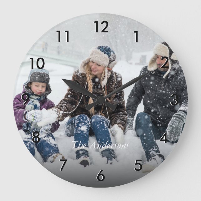 personalized Family Photo Large Clock (Front)