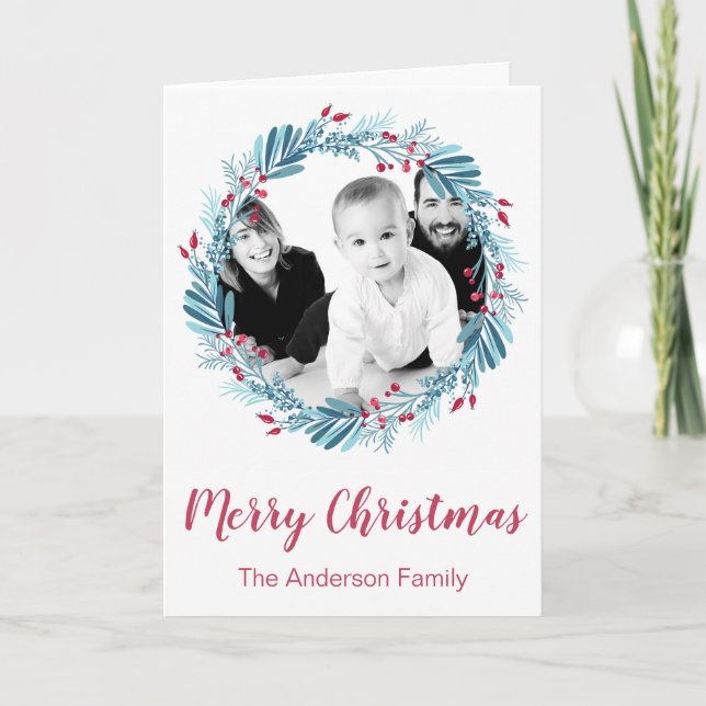Personalized Family Photo Merry Christmas Holiday Card (Front)