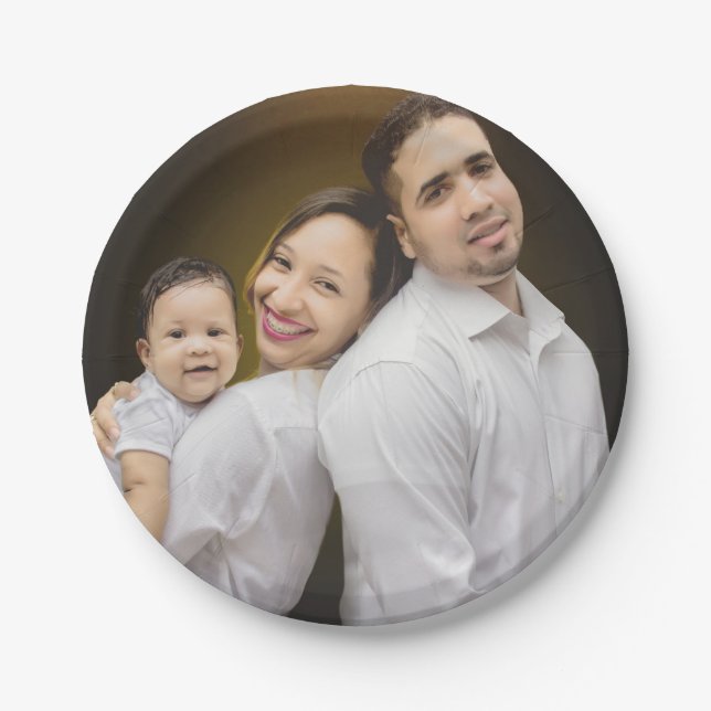 Personalized Family Photo Paper Plates (Front)
