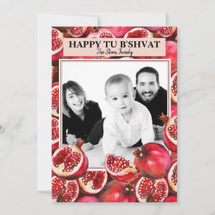 Personalized Family Photo Pomegranate Tu B'shvat  Holiday Card