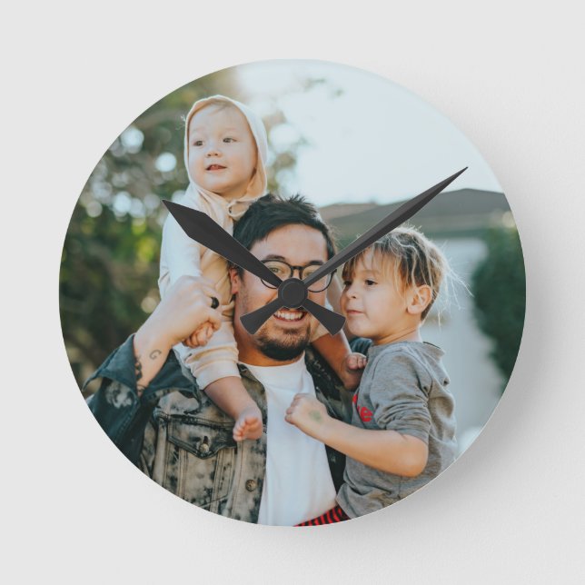 Personalized Family Photo Round Clock (Front)