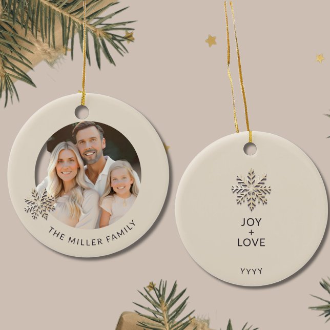 Personalized Family Photo Snowflake Ornament (Creator Uploaded)