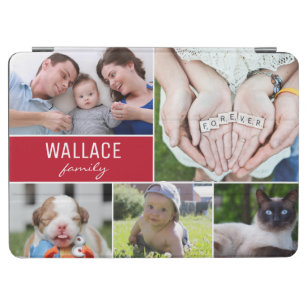 Personalized Family Photo Tablet Case with Red Acc