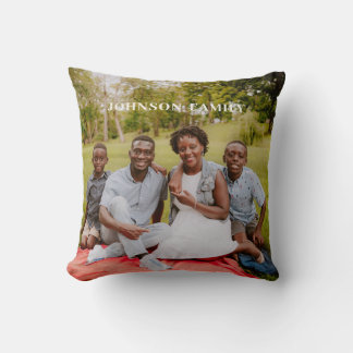 Personalized Family Photo Throw Pillow