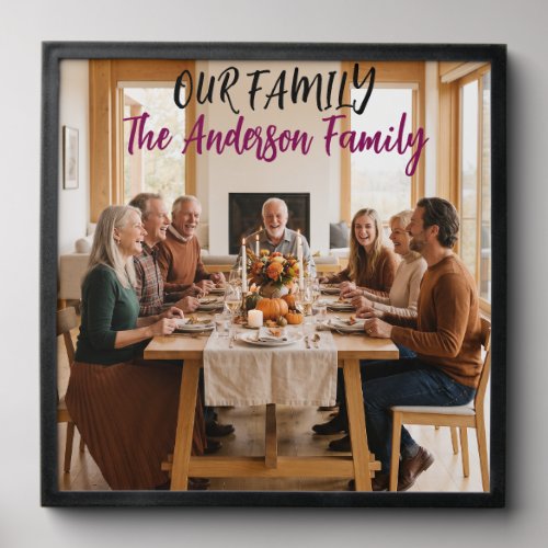 Personalized Family Photo Tile, Gallery Art Peel And Stick Photo Tile