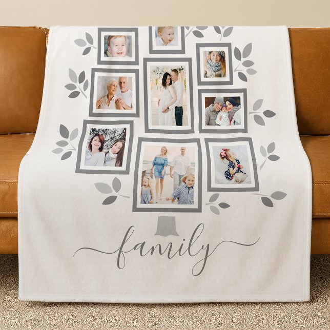 Personalized family photo tree fleece blanket (Creator Uploaded)