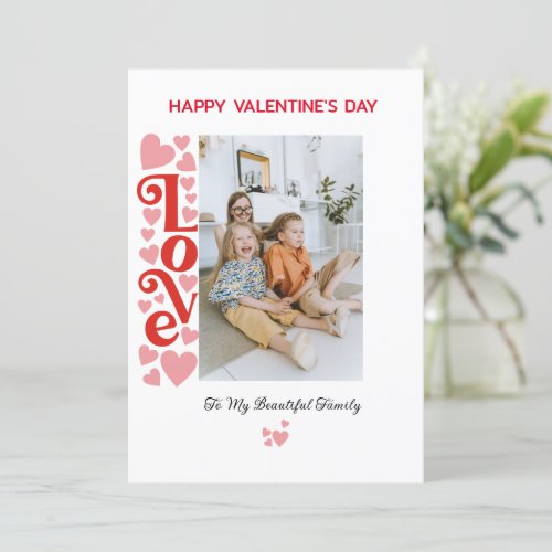 Personalized Family Photo Valentines Day Card