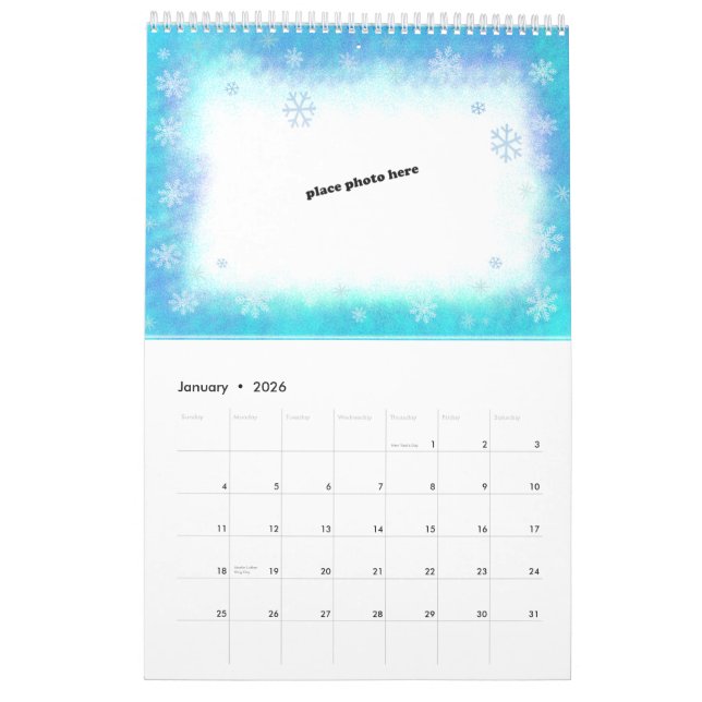 Personalized Family Photo Wall Calendar (Jan 2026)