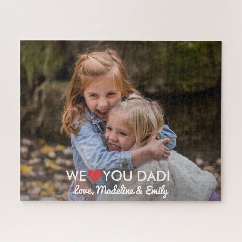 Personalized Family Photo We Love You Dad Jigsaw Puzzle