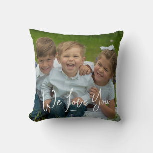 Personalized Family Photo We Love You Throw Pillow